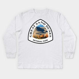 Great Sand Dunes National Park & Preserve shield Kids Long Sleeve T-Shirt